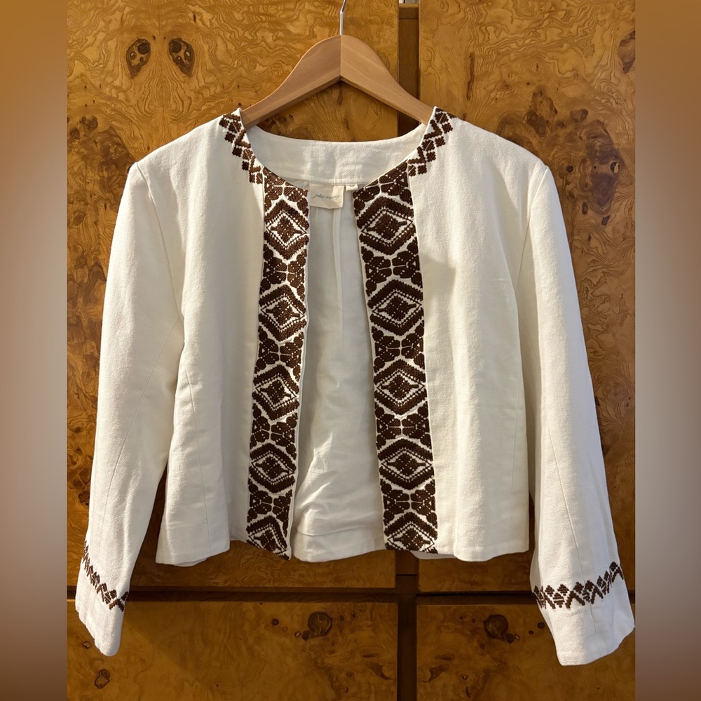 Julia Amory Diana Jacket with Chocolate Brown embroidery - Size Medium